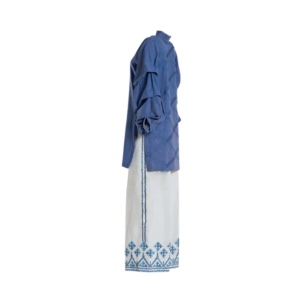 Pre-owned Rema & Sherbano Casual Shalwar Kameez in White / Off-White / Ivory, Cotton, Good