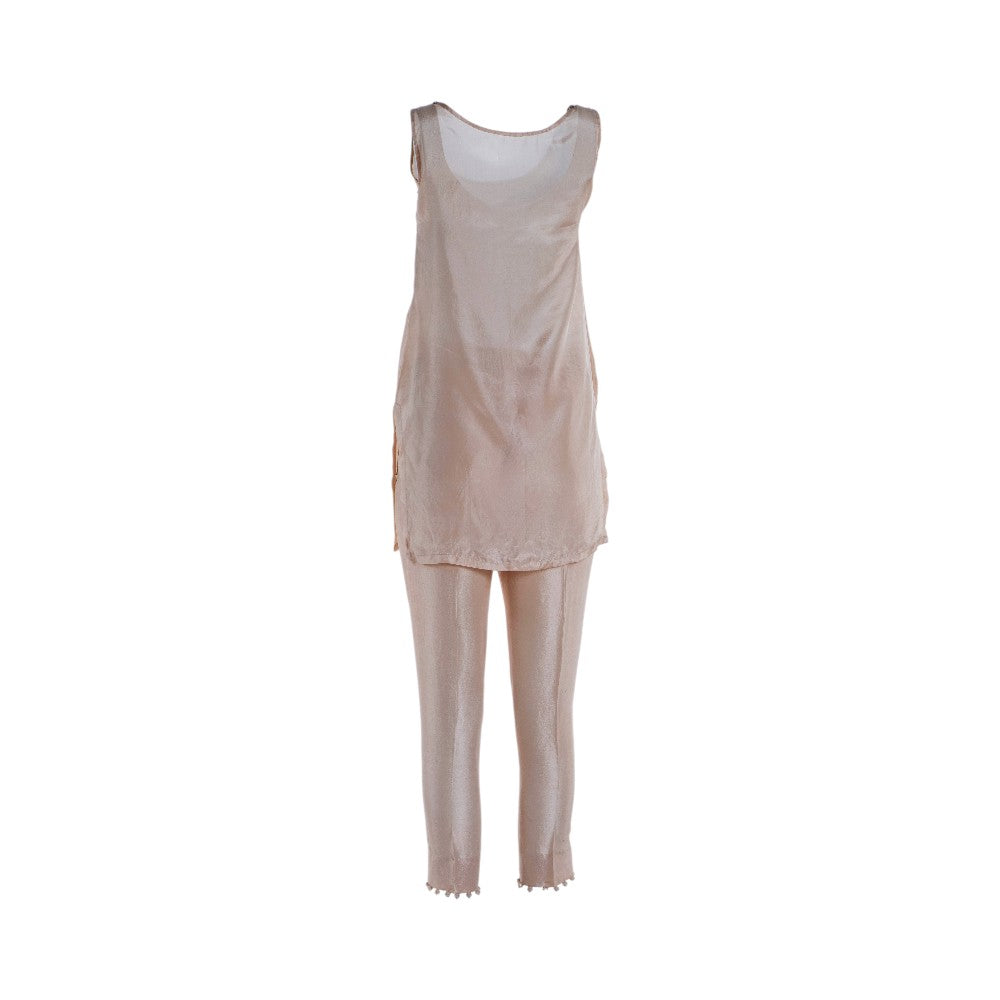 Pre-owned Saira Shakira Formals Shaadi Outfit in Cream / Beige / Nude, Silk / Pure Silk, Like New